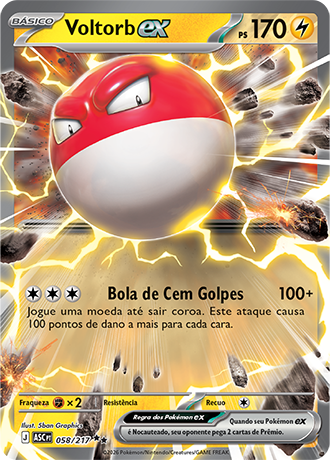 Voltorb ex (058/217) - Carta Avulsa Pokemon