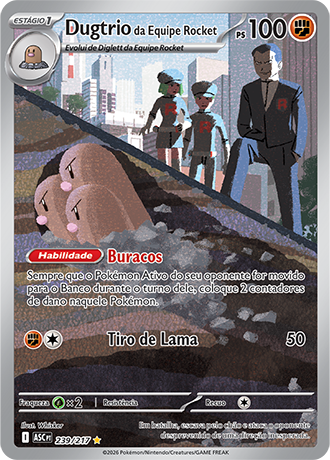 Dugtrio da Equipe Rocket / Team Rocket's Dugtrio (239/217) FOIL - Carta Avulsa Pokemon