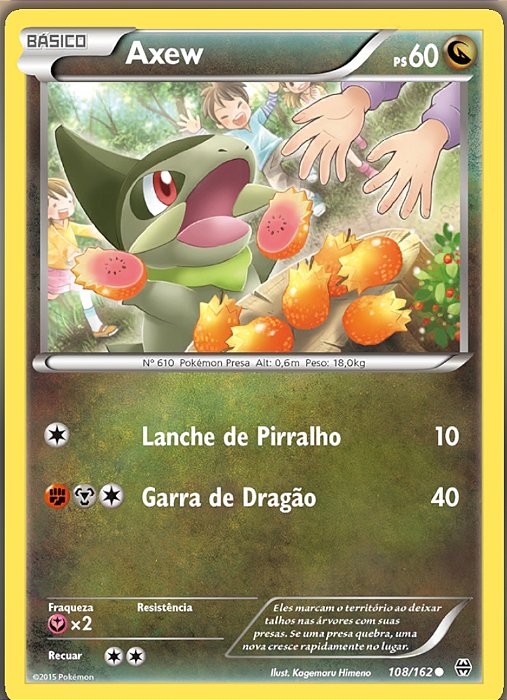 Axew (108/162) - Carta Avulsa Pokemon