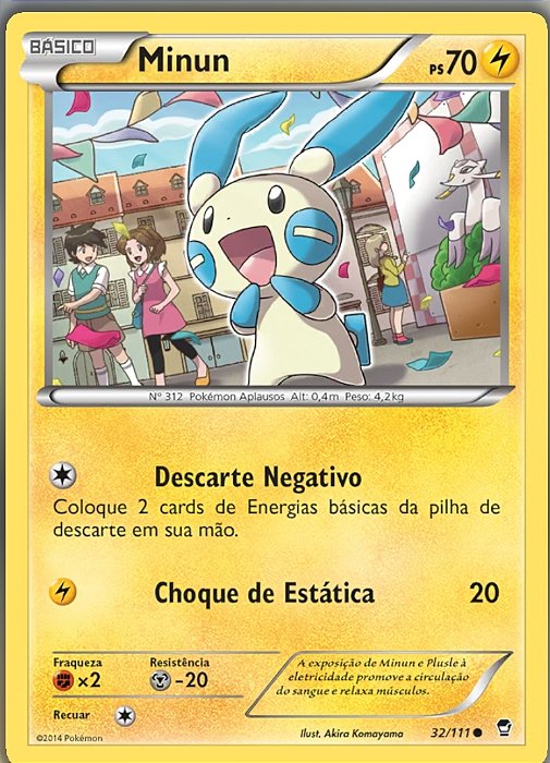 Minun (32/111) - Carta Avulsa Pokemon