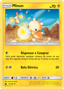 Minun (54/168) - Carta Avulsa Pokemon