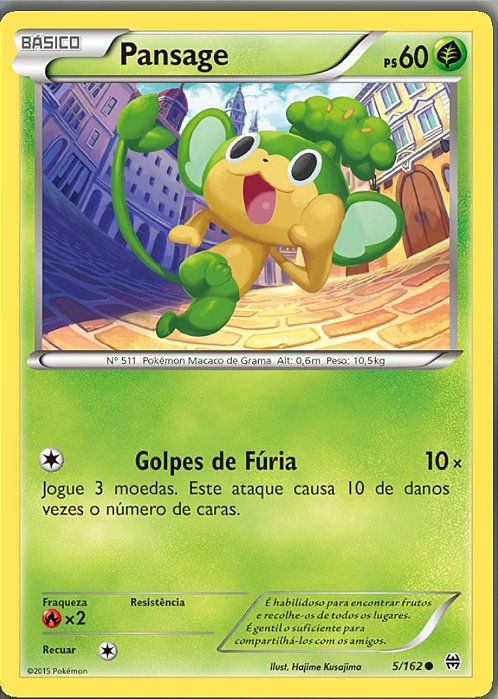Pansage (5/162) - Carta Avulsa Pokemon