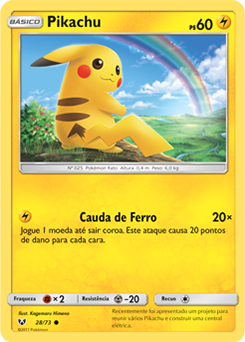 Pikachu (28/73) REV FOIL - Carta Avulsa Pokemon