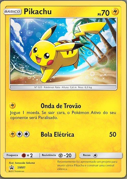 Pikachu (SM81) FOIL - Carta Avulsa Pokemon