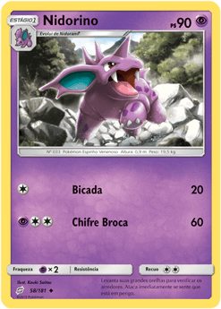 Nidorino (58/181) - Carta Avulsa Pokemon
