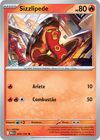 Sizzlipede (029/132) REV FOIL - Carta Avulsa Pokemon