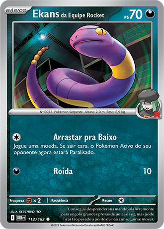 Ekans da Equipe Rocket / Team Rocket's Ekans (112/182) REV FOIL - Carta Avulsa Pokemon