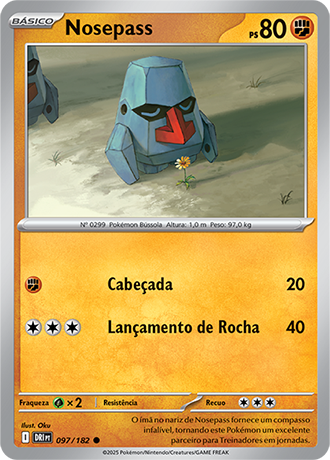 Nosepass (097/182) REV FOIL - Carta Avulsa Pokemon