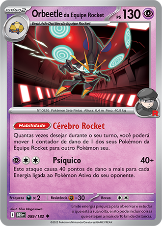 Orbeetle da Equipe Rocket / Team Rocket's Orbeetle (089/182) - Carta Avulsa Pokemon