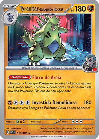 Tyranitar da Equipe Rocket / Team Rocket's Tyranitar (096/182) FOIL - Carta Avulsa Pokemon