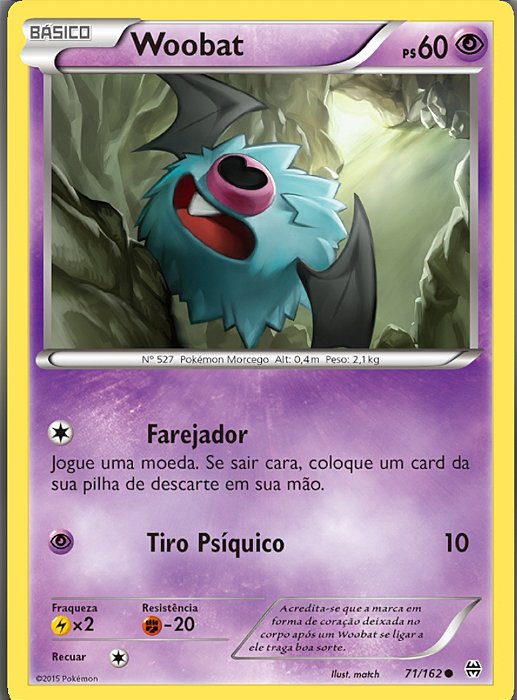 Woobat (71/162) - Carta Avulsa Pokemon