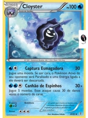 Cloyster (20/83) - Carta Avulsa Pokemon