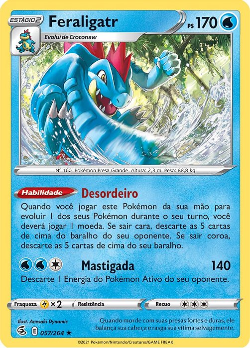 Feraligatr (57/264) REV FOIL - Carta Avulsa Pokemon