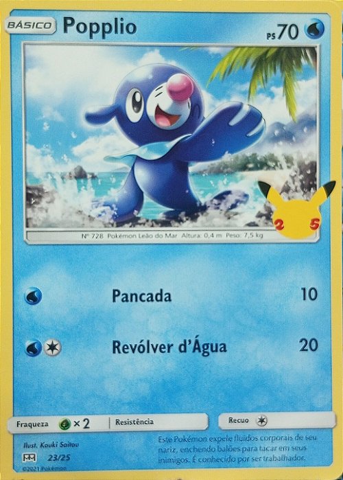 Popplio (23/25) - Carta Avulsa Pokemon