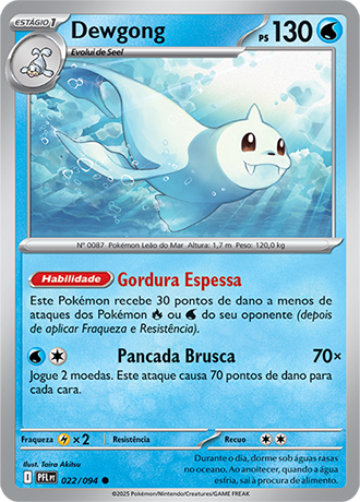 Dewgong (022/094) REV FOIL - Carta Avulsa Pokemon