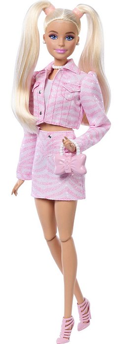 Boneca Barbie Delux Style Colecionável - Jaqueta Jeans Rosa - 30cm