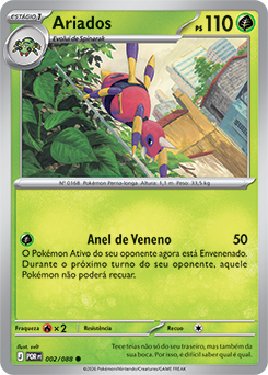 Ariados (002/88) - Carta Avulsa Pokemon