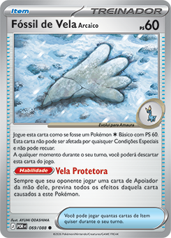 Fóssil de Vela Arcaico / Antique Sail Fossil (069/88) - Carta Avulsa Pokemon