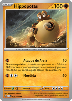 Hippopotas (039/88) - Carta Avulsa Pokemon