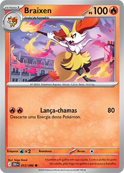 Braixen (012/086) REV FOIL - Carta Avulsa Pokemon