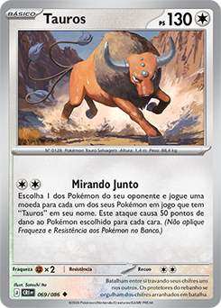 Tauros (069/086) REV FOIL - Carta Avulsa Pokemon