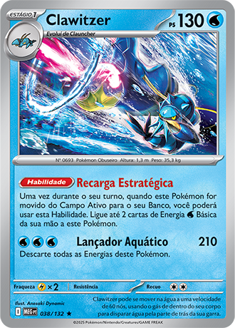 Clawitzer (038/132) FOIL - Carta Avulsa Pokemon