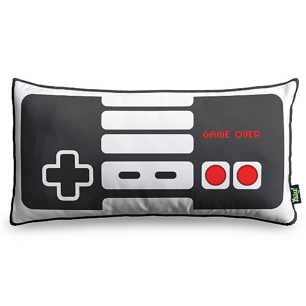 Almofada Gamer Joystick Retrô - 36x18cm