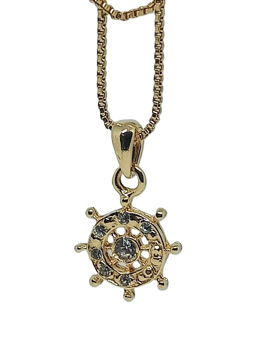 Colar em Banho ouro com Pingente Timão (60cm)