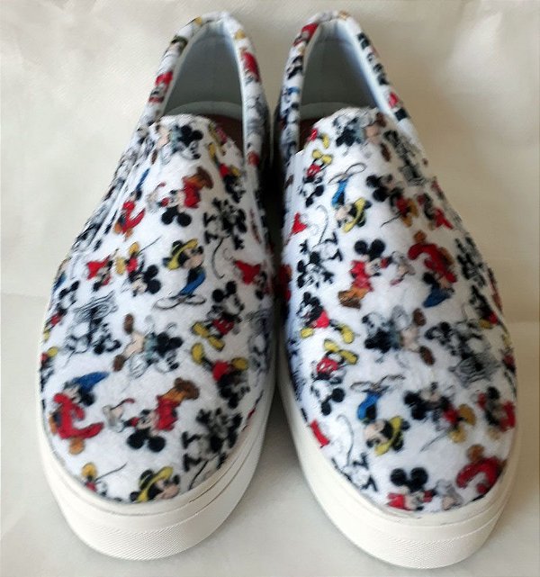 Tênis Slip On Mickey Colorido Unissex - Tam. 33 Ao 43.