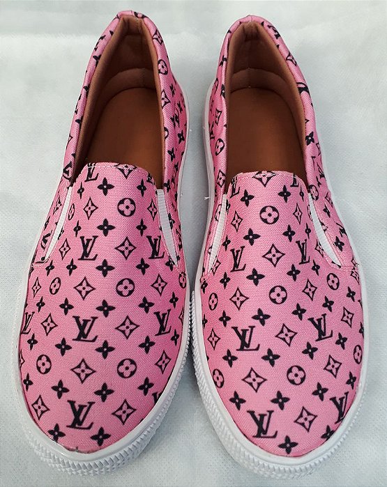 Tênis Slip On Louis Vuitton Preto F. Rosa Tam. 33 ao 43.