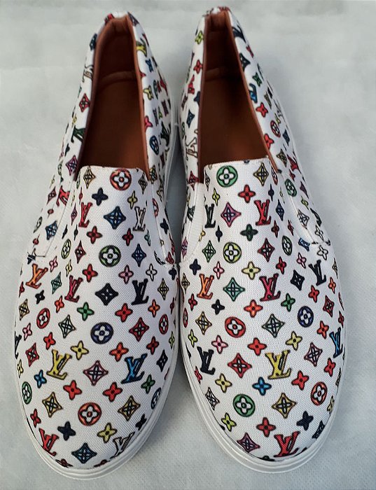 Tênis Slip On Louis Vuitton Colorido F. Branco - 33 ao 43.