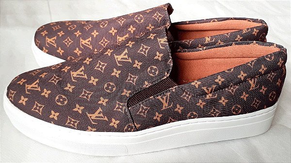 Tênis Slip On Louis Vuitton Marrom Conforto e Qualidade 33 ao 43.