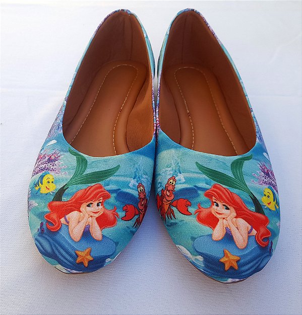 Sapatilha Ariel Pequena Sereia Baby Infantil Mãe e Filha Tam. 23 ao 42.