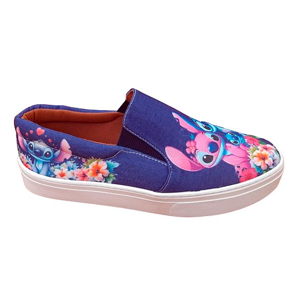Tênis Slip On Lilo Stitch Super Confortável Tam. 33 ao 43.