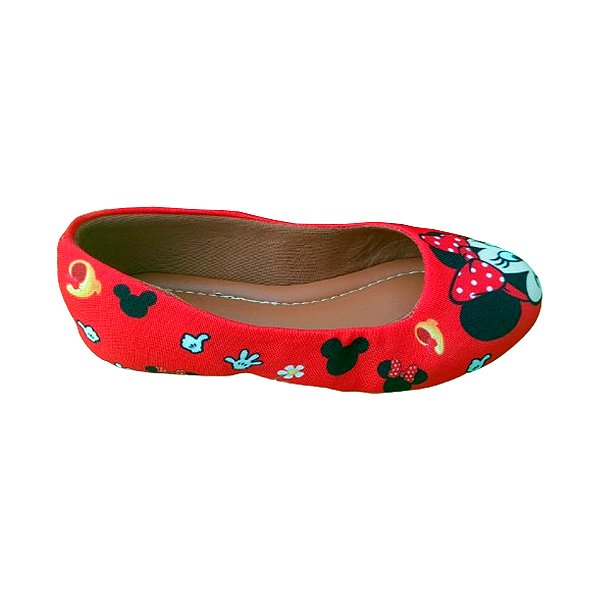 Sapatilha Minnie Vermelho Disney Pratica e Confortável Tam. 23 ao 42.