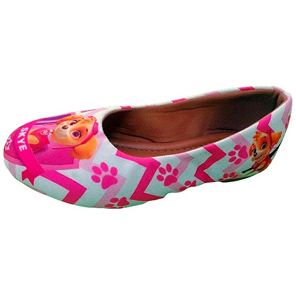 Sapatilha Patrulha Canina Skye Rosa Chevron Sapato Feminino Tam. 23 ao 42.