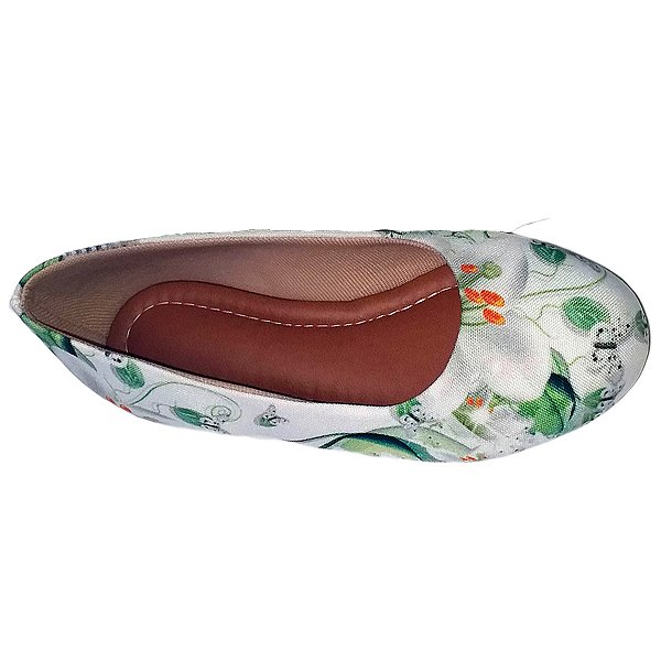 Sapatilha Floral Branco Sapatos Femininos Mãe e Filha Tam. 23 ao 42.