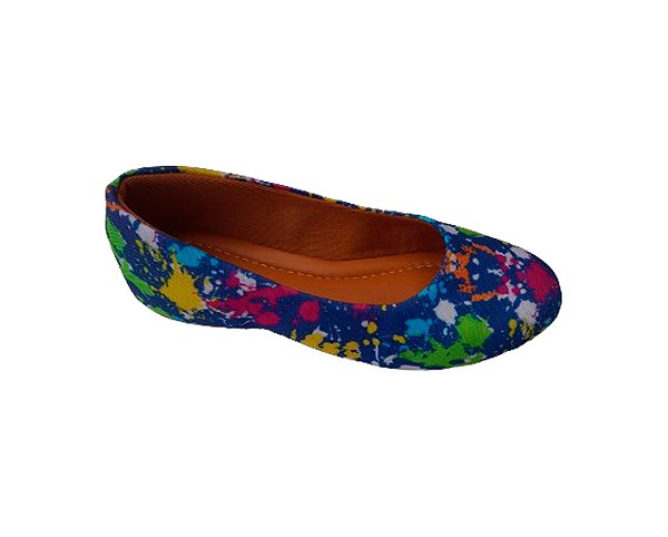 Sapatilha Mancha Tinta Azul Escuro Sapato Feminino Tam. 23 Ao 42.