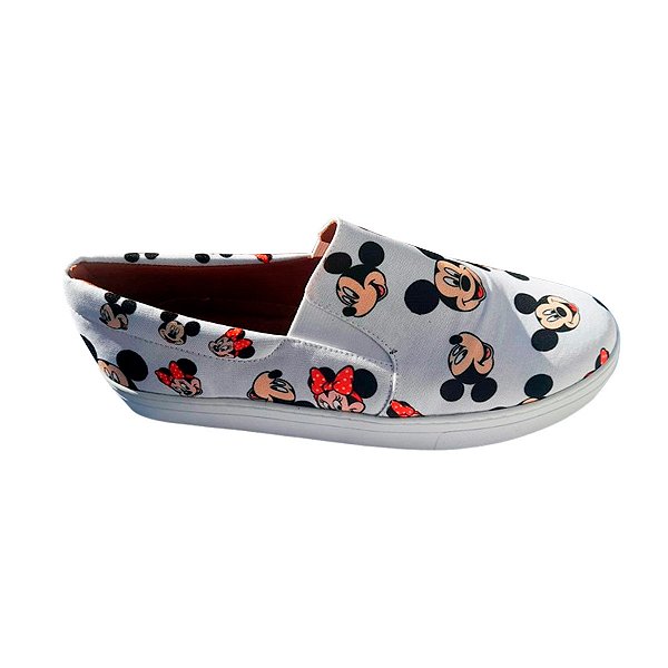 Tênis Slip On Mickey Mouse Cabecinhas Unissex Sapato Feminino e Masculino - Tam. 33 ao 43.