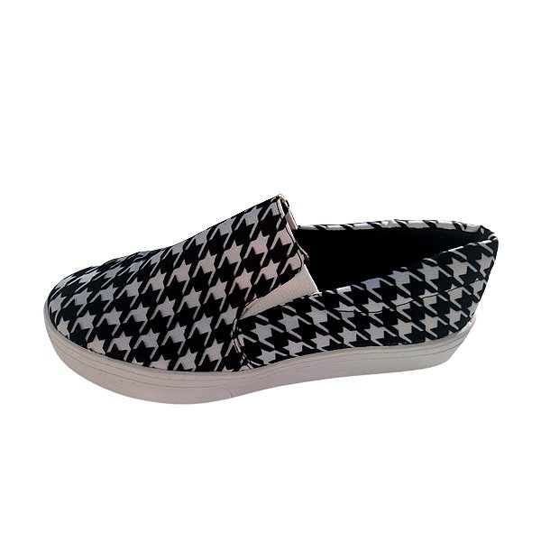 Tênis Slip On Pied Poule Grife Sapato Feminino Confortável Tam. 33 ao 43.