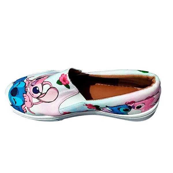 Tênis Slip On Lilo Stitch Rosa Conforto E Qualidade Unissex - Tam. 33 ao 43.