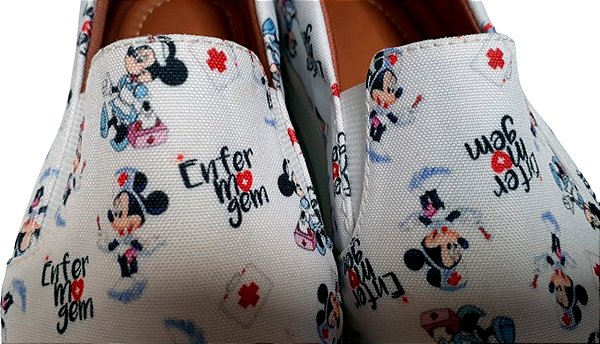 Tênis Slip On Minnie Mickey Mouse Enfermeiros a Pronta Entrega.