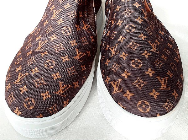 Tênis Slip On Louis Vitton Marrom a Pronta Entrega.