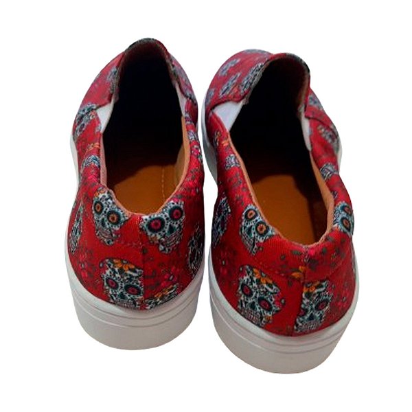 Tênis Slip On Caveira Vermelha  a Pronta Entrega.