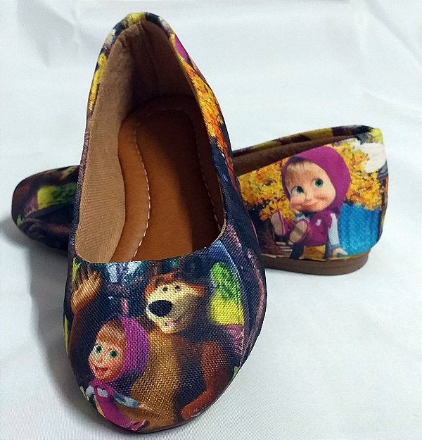 Sapatilha Masha e o Urso Infantil Sapatilha Feminina Tam. 23 ao 42.