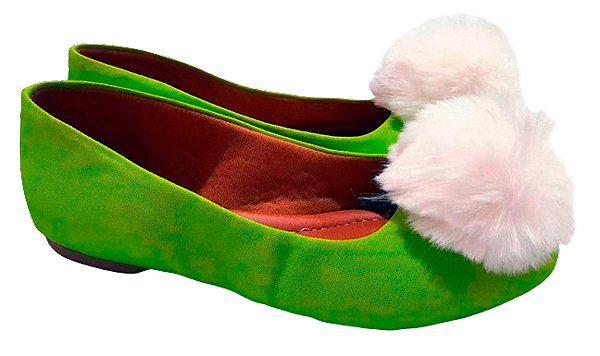 Sapatilha Tinker Bell Peter Pan Pom Pom Grande Tam. 23 ao 42 Tufi Calçados.