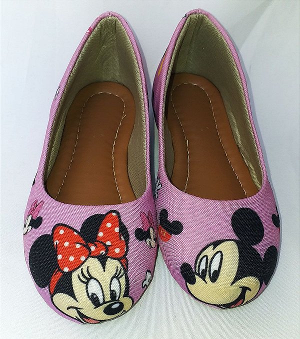 Sapatilha Minnie Mickey Disney Rosa Infantil Tam. 23 ao 42.