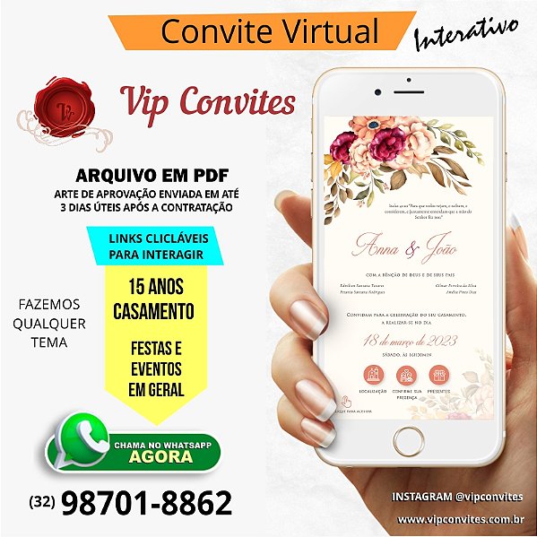 CONVITE INTERATIVO PDF (COM BOTÕES CLICÁVEIS)
