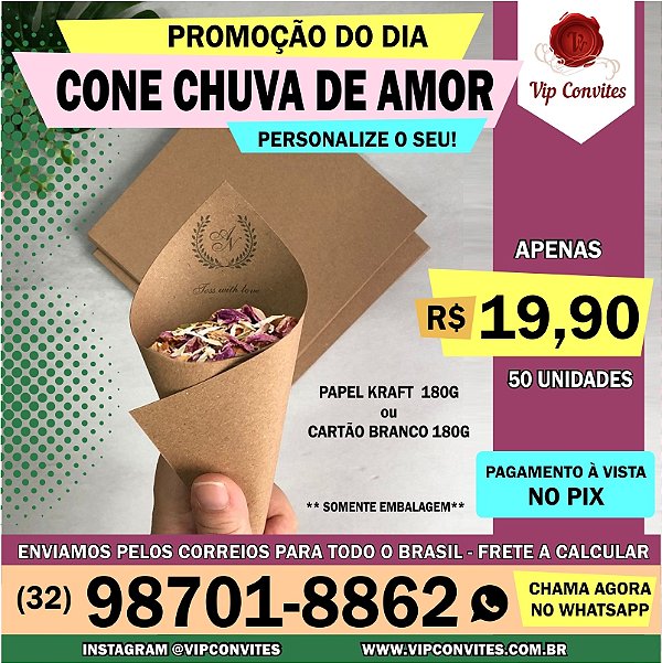 CONE PERSONALIZADO PARA CHUVA DE AMOR