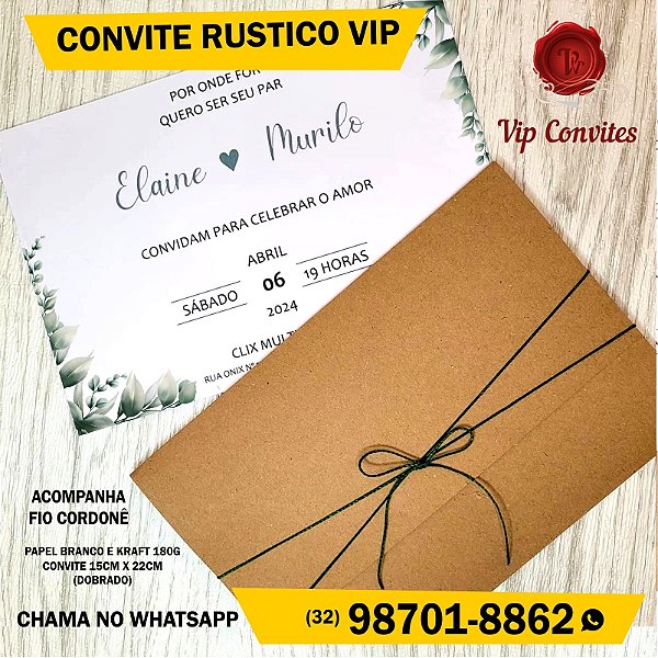 CONVITE RUSTICO FOLHAGEM